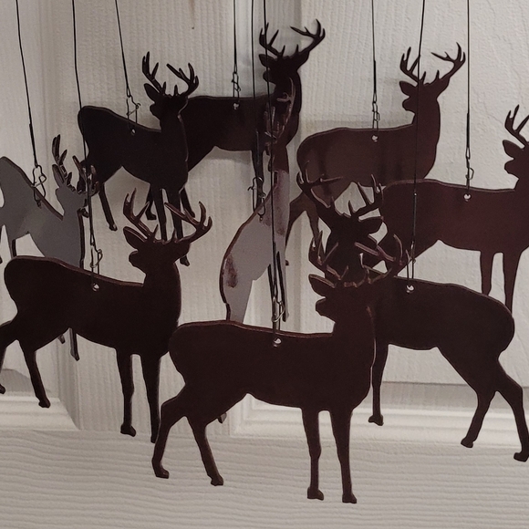 Metal Deer Wind Chime, Plasma Cut From 14-gauge Steel - Picture 3 of 5